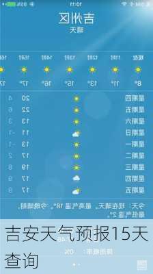 吉安天气预报15天查询