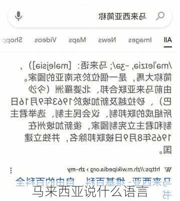 马来西亚说什么语言