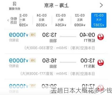 去趟日本大概花多少钱