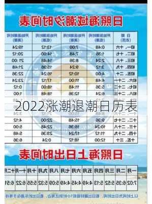 2022涨潮退潮日历表