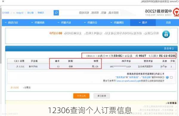 12306查询个人订票信息