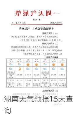 湖南天气预报15天查询