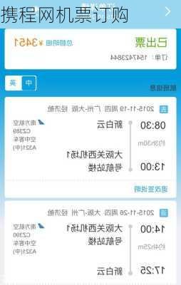 携程网机票订购