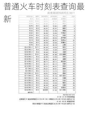 普通火车时刻表查询最新