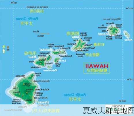 夏威夷群岛地图