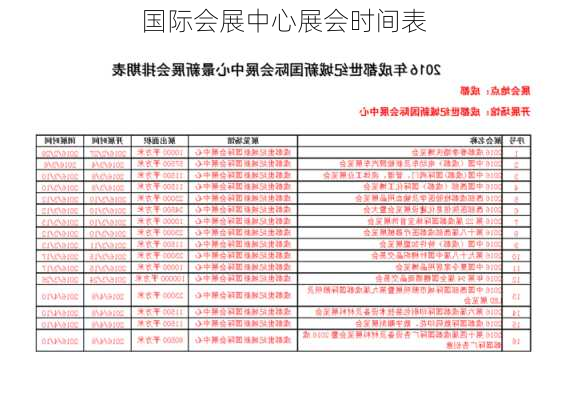 国际会展中心展会时间表