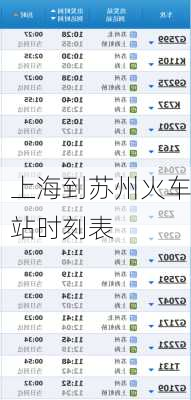 上海到苏州火车站时刻表