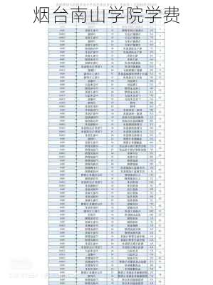 烟台南山学院学费