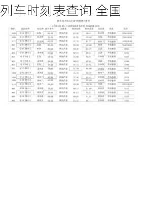 列车时刻表查询 全国
