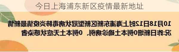 今日上海浦东新区疫情最新地址