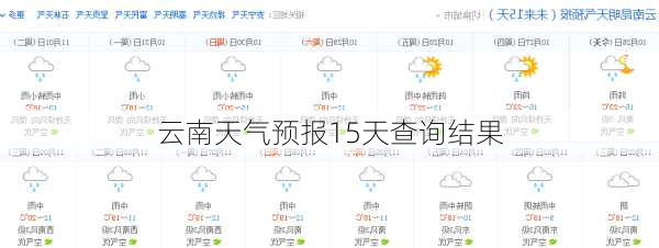 云南天气预报15天查询结果