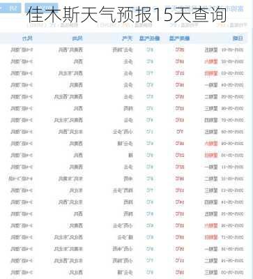 佳木斯天气预报15天查询