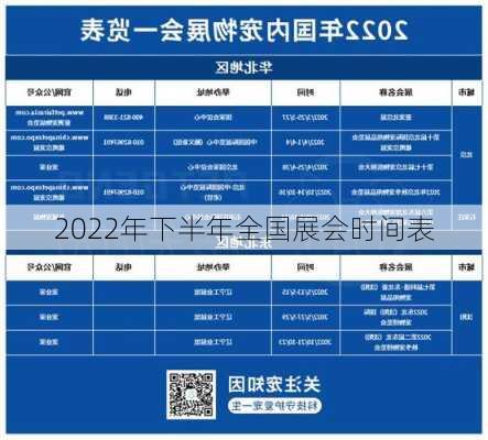 2022年下半年全国展会时间表