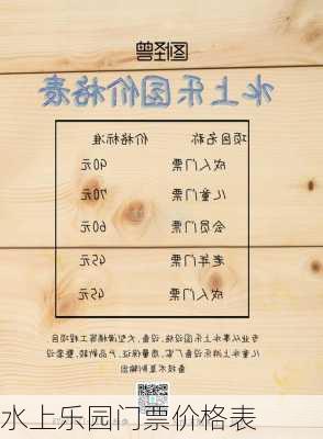 水上乐园门票价格表