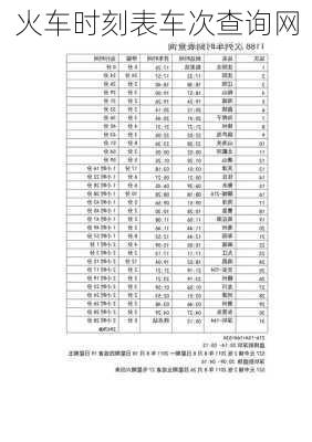 火车时刻表车次查询网