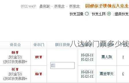 八达岭门票多少钱