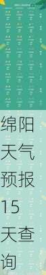 绵阳天气预报15天查询