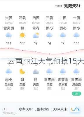 云南丽江天气预报15天