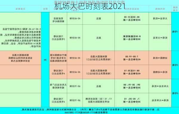 机场大巴时刻表2021